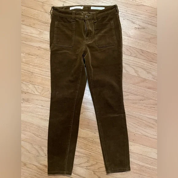 Anthropologie Pilcro high-rise corduroy skinny pants in rich brown, size 28 - Picture 1 of 6